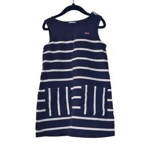 Vineyard Vines Target Navy and White Striped Sleeveless Dress Girls Size 4-5